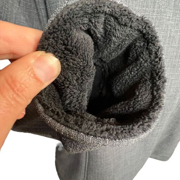 Prana Jacket Women’s Large Gray Full Zip Snap Buttons Bonded Fleece Lining - Picture 3 of 12